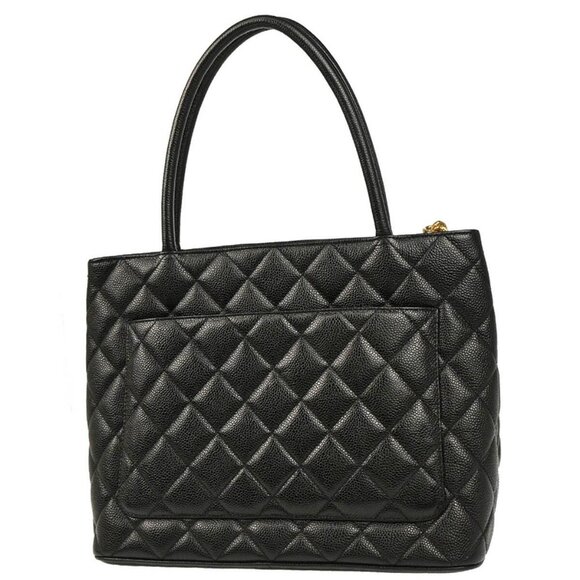 Chanel Black Calfskin Medallion Tote Handbag - Picture 3 of 12